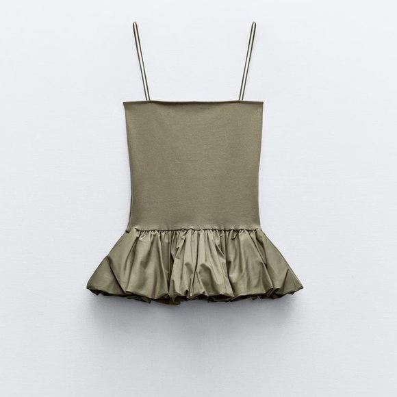 NWT Zara mixed rib poplin balloon top - Picture 10 of 10